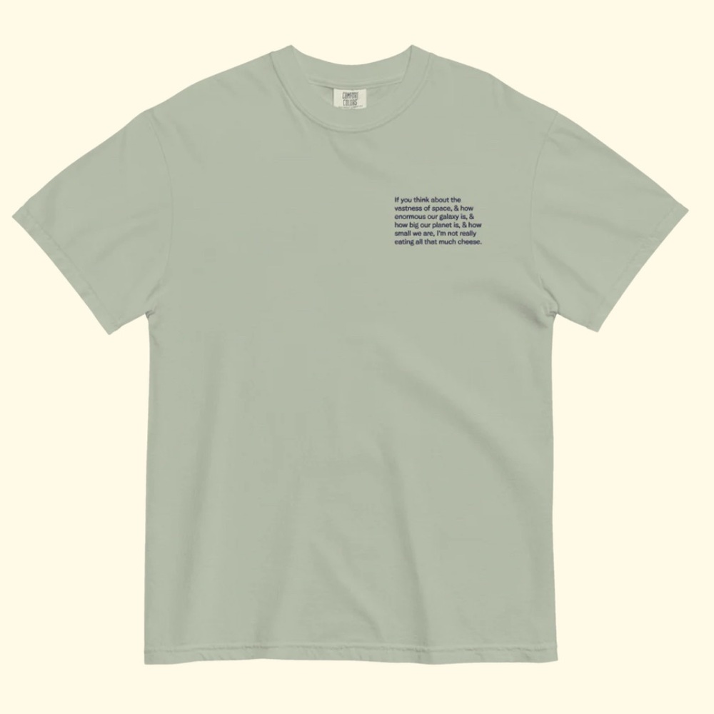 Polychrome Goods “Not that much cheese” Comfort Colors Embroidered Shirt